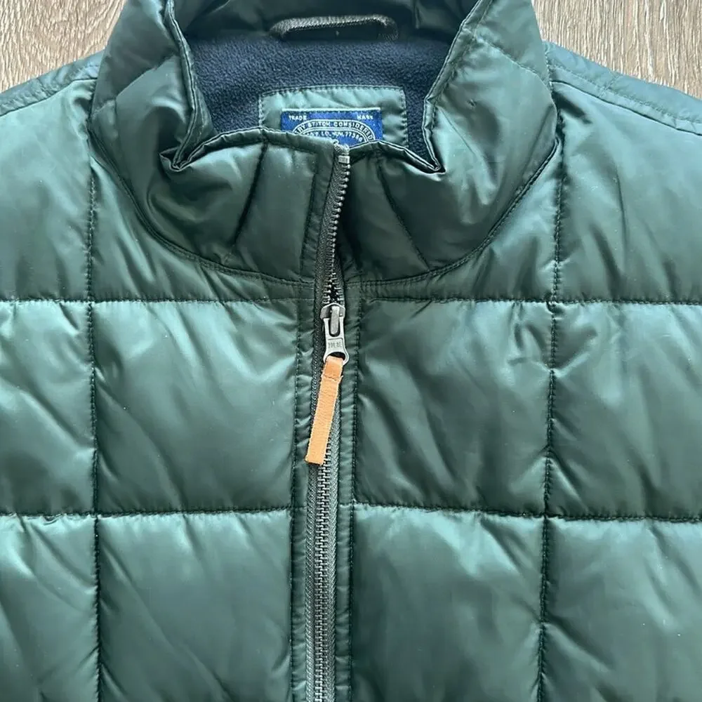 J.Crew Dark Green Box-Quilted PrimaLoft Vest‎ Size XL